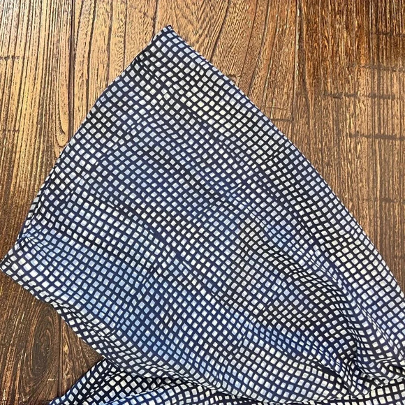 Banana Republic Blue Geo Print Silk Petite Mini Dress Size 10P - Picture 6 of 8